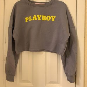Miss guided playboy cropped hoodie